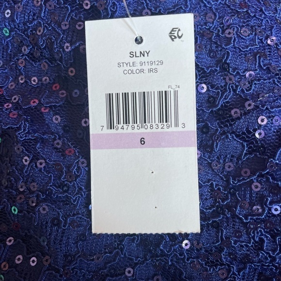 SLNY Classic and elegant, SL Fashions' sequin-scattered lace dress NWT SIZE 6 - Picture 8 of 8